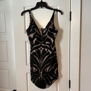 Love Triangle Lace Plunge Mini Dress (AU 6 - fits like US 0/00)